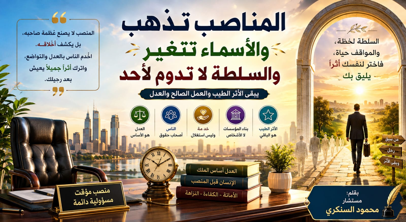 محمود السنكري يكتب: المناصب تذهب والأسماء تتغير والسلطة لا تدوم لأحد 